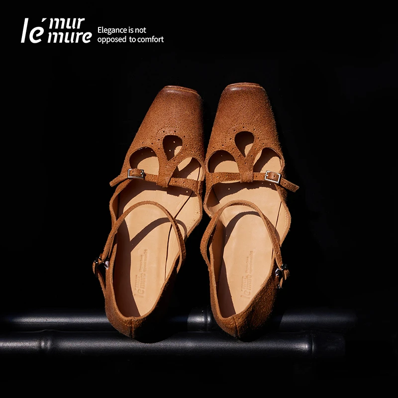 Le' Murmure “时光的绒面手稿”马反绒 纯手工布洛克雕花玛丽珍zb