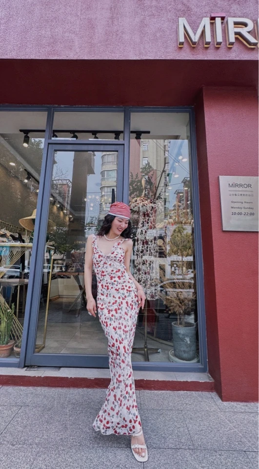 MIRROR 【涛姐精选】樱桃度假吊带连衣裙