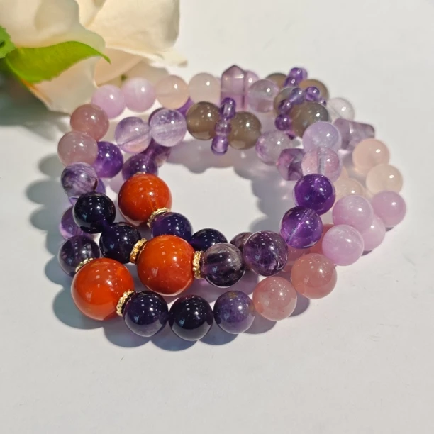 【书记甄选】天然九紫离火原创单圈手链 约9mm 多样式发一件 DX5393