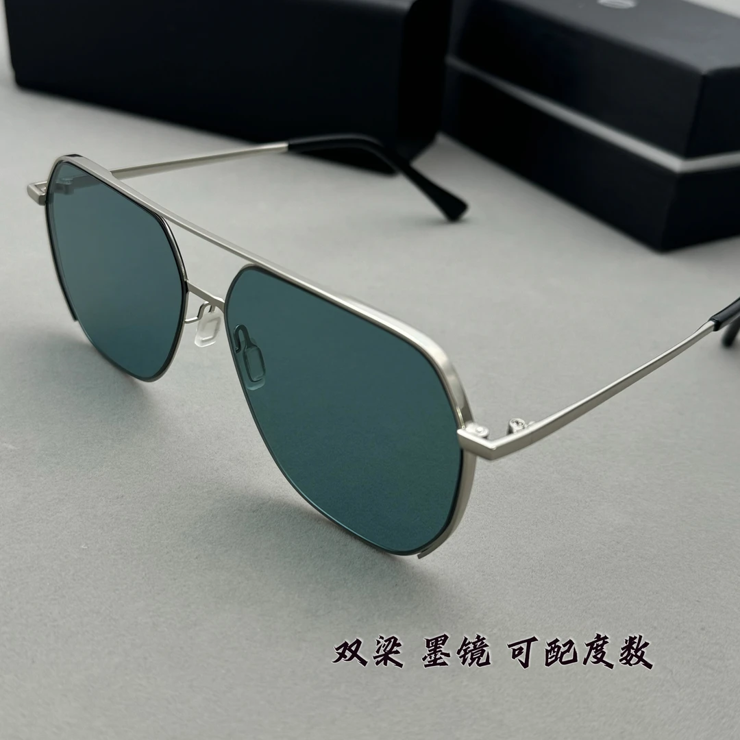 js2265飞行员大框近视眼镜男可配度数平光防蓝光双梁护眼防紫外线