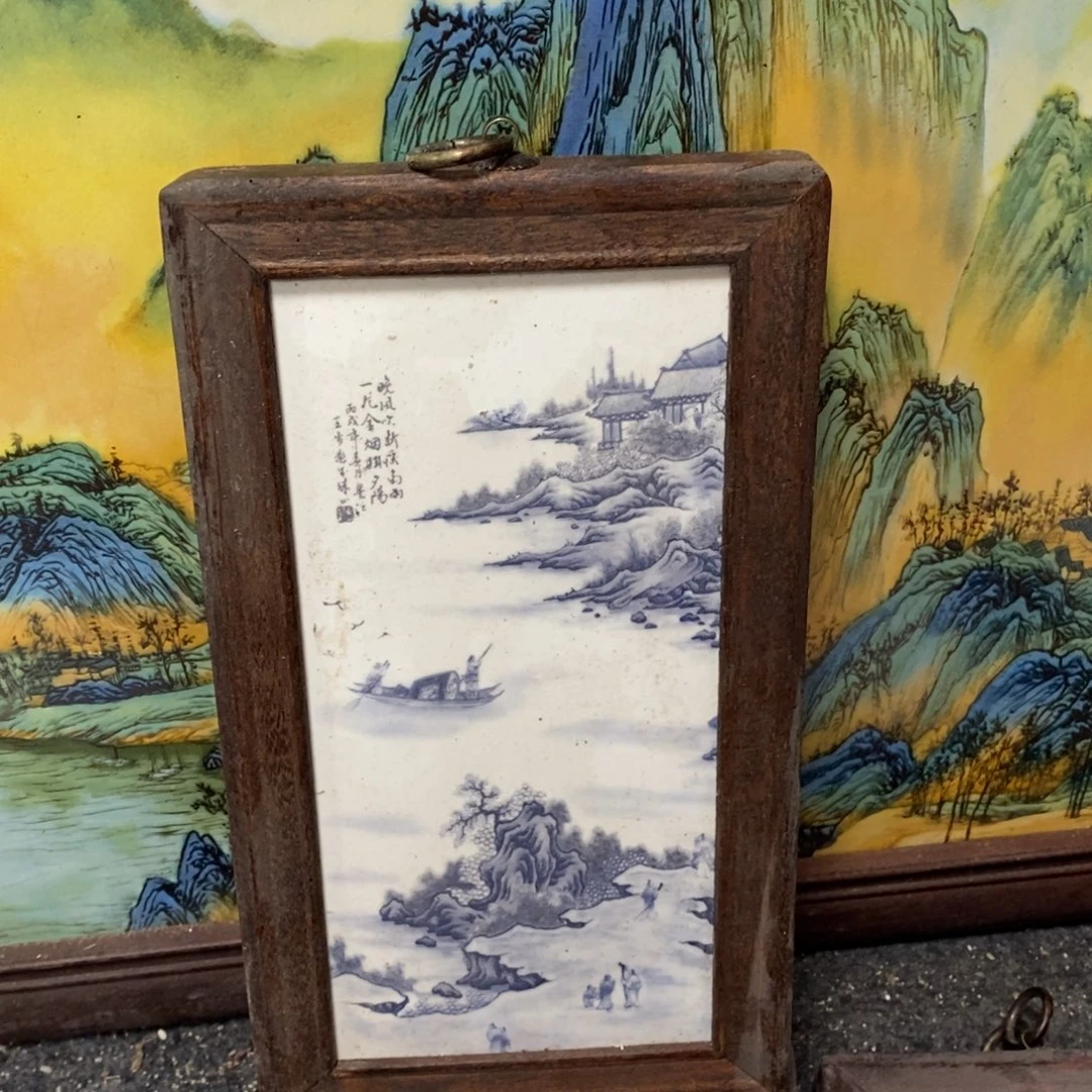 瓷片28*16*1景德镇瓷板画柴窑烧制