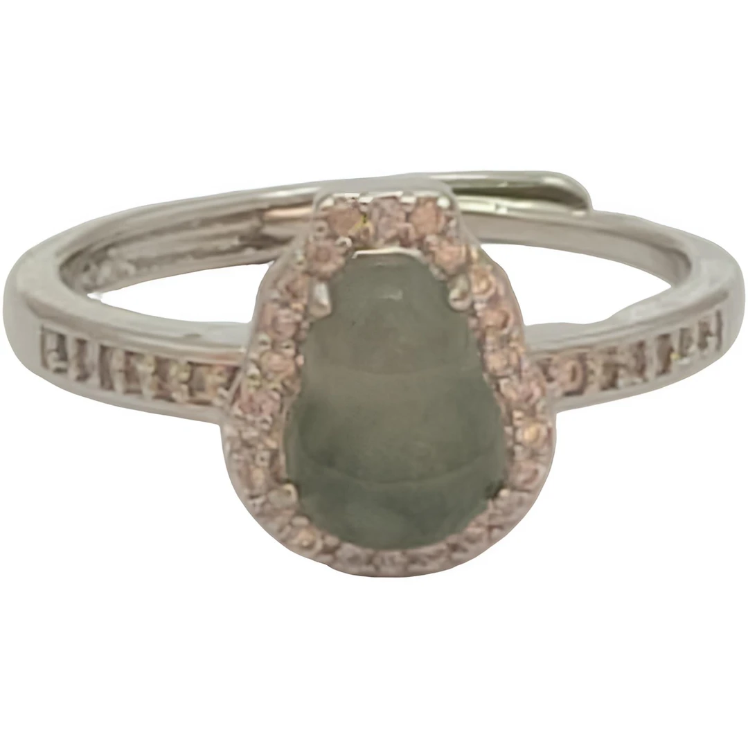 （库存处理）-高定珠宝天然翡翠葫芦戒指设计款XJ25高冰满钻镶嵌