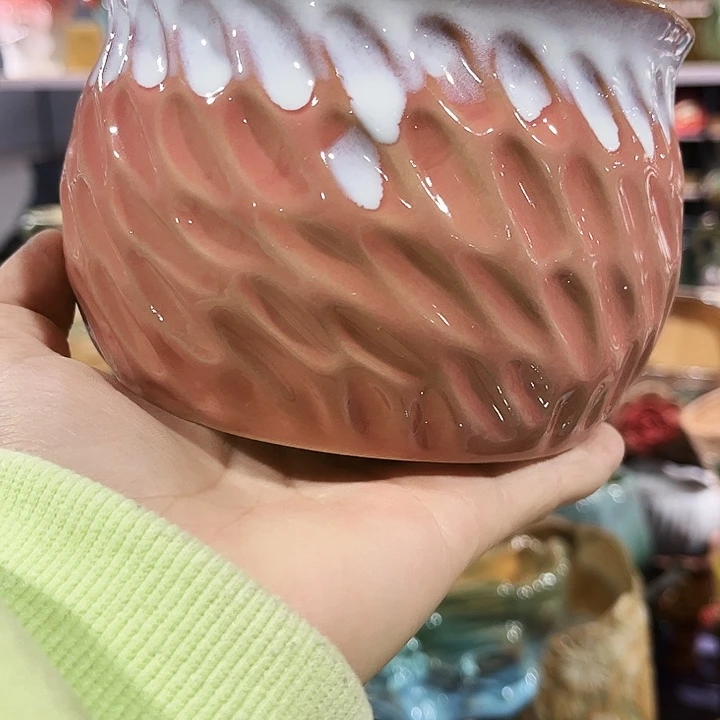 瓷片花盆多肉植物艺术品