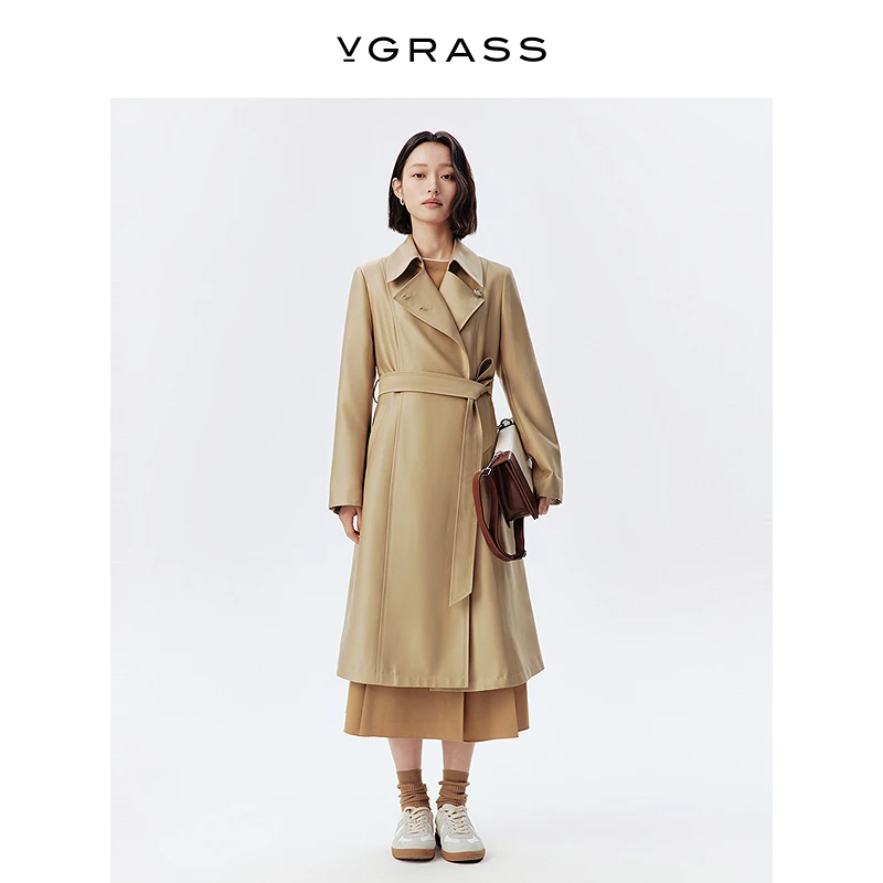 VGRASS维格娜丝欧若智性风秋季新款风衣外套VSF2P3598D