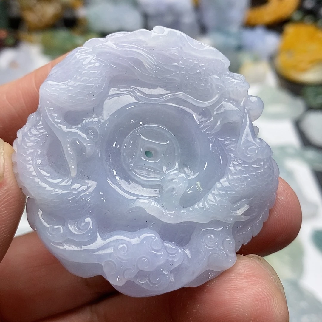 颈饰未镶嵌翡翠盘龙扣
