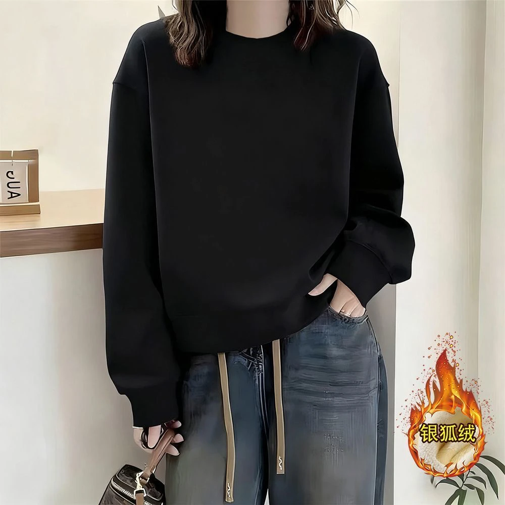 男女同款 冬季新款华棉加绒加厚款宽松百搭显瘦长袖洋气卫衣