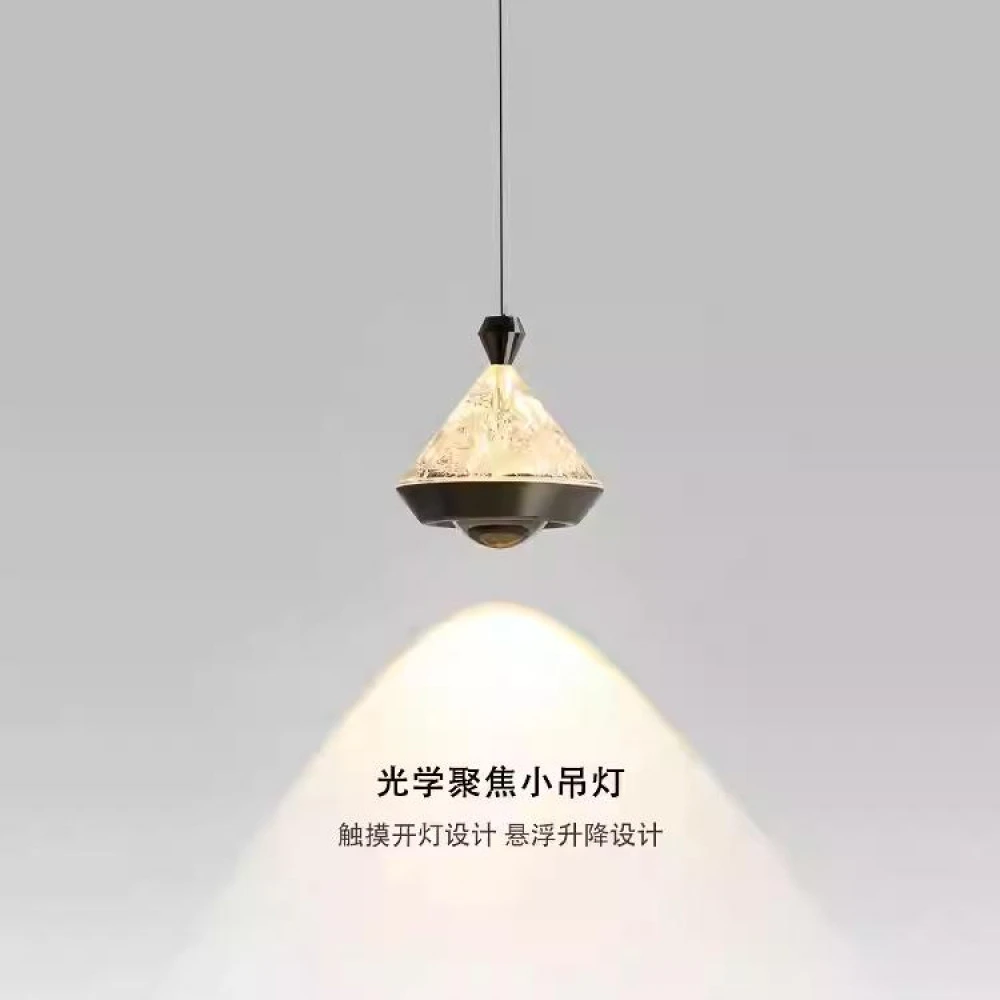 卧室床头小吊灯高级感轻奢可升降手扫感应装饰氛围吧台玄关吊线灯