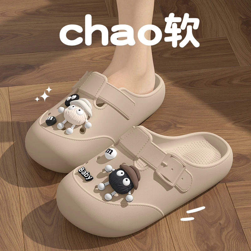 勃肯洞洞鞋女款夏季办公室半拖防滑外穿休闲沙滩包头ins凉拖女士