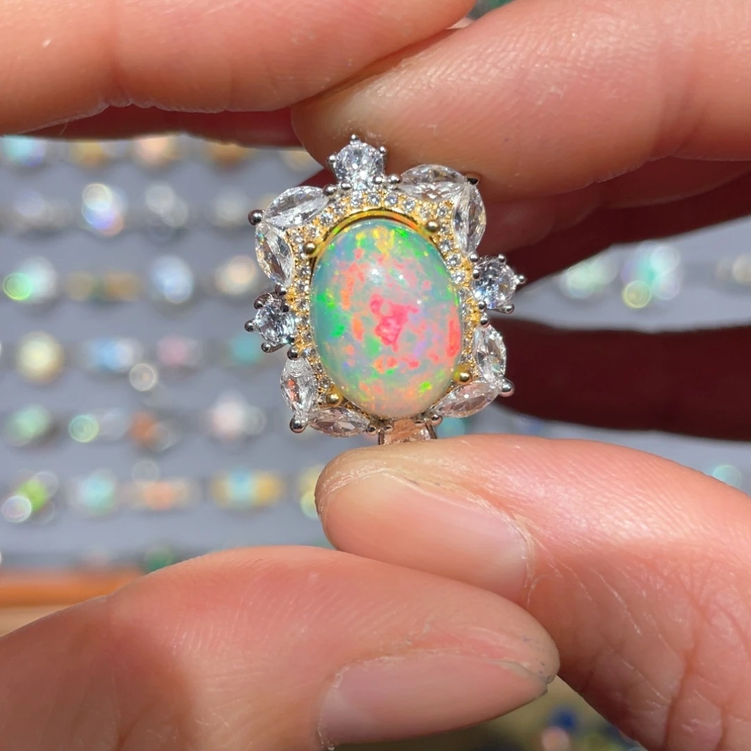 欧泊欧泊戒指银S925镶嵌