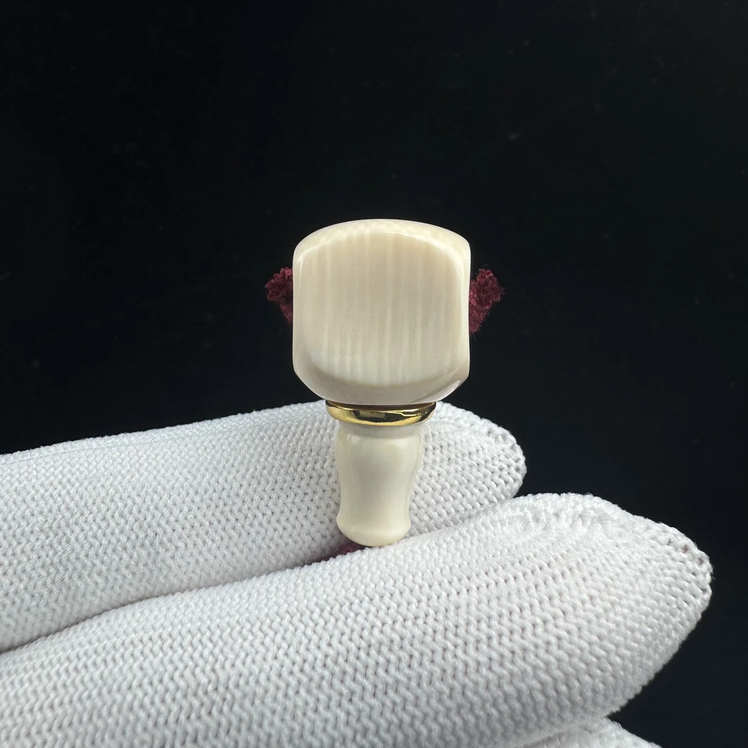 J2192天然猛犸牙方糖三通约14.7×29mm一物一图支持鉴定假一罚十