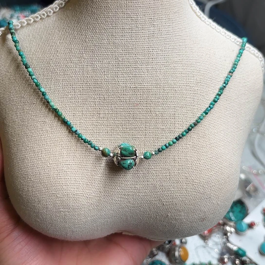 吊坠925银松松项链 925银隔珠