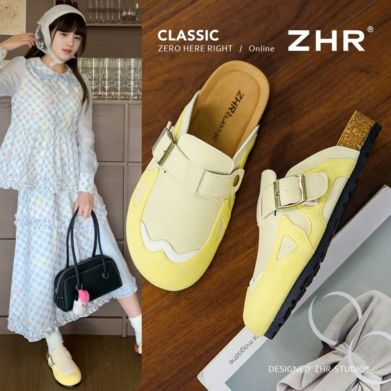 ZHR则则包头拖多巴胺勃肯拖鞋新品甜美休闲时尚鞋子女ins潮牌百搭