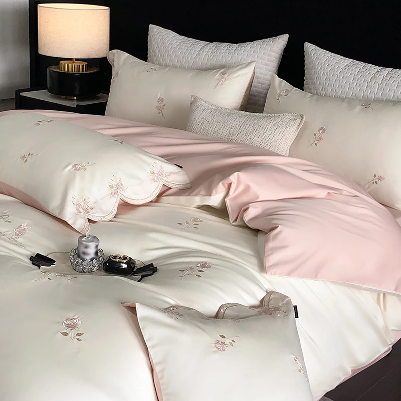妙然家|2025新款100支长绒棉四件套轻奢柔软全棉纯棉--玫瑰庄园