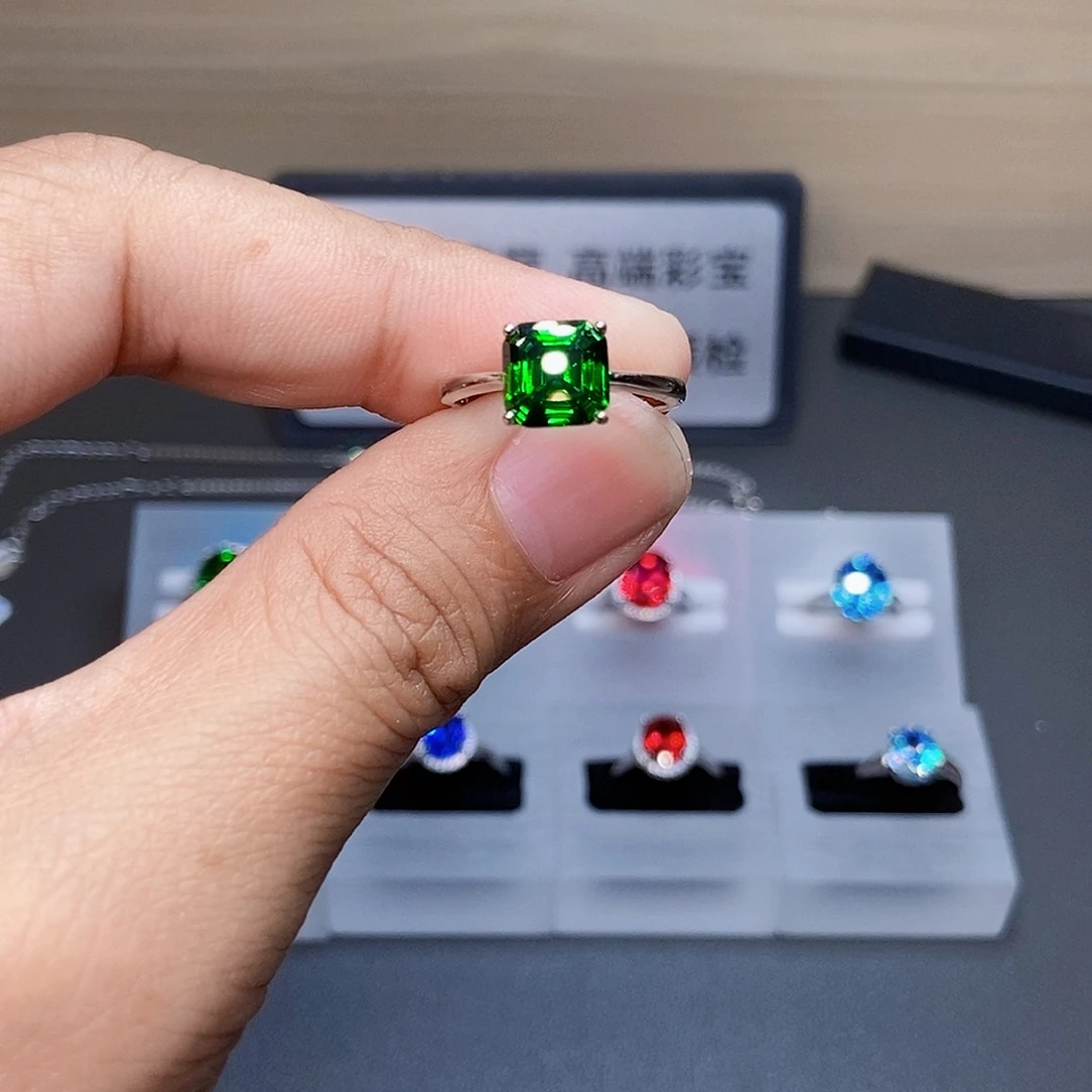 碧玺戒指银S925镶嵌