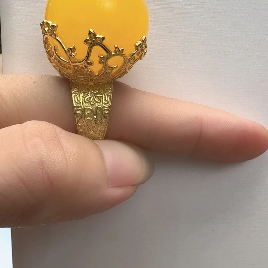 未镶嵌琥珀戒指戒指