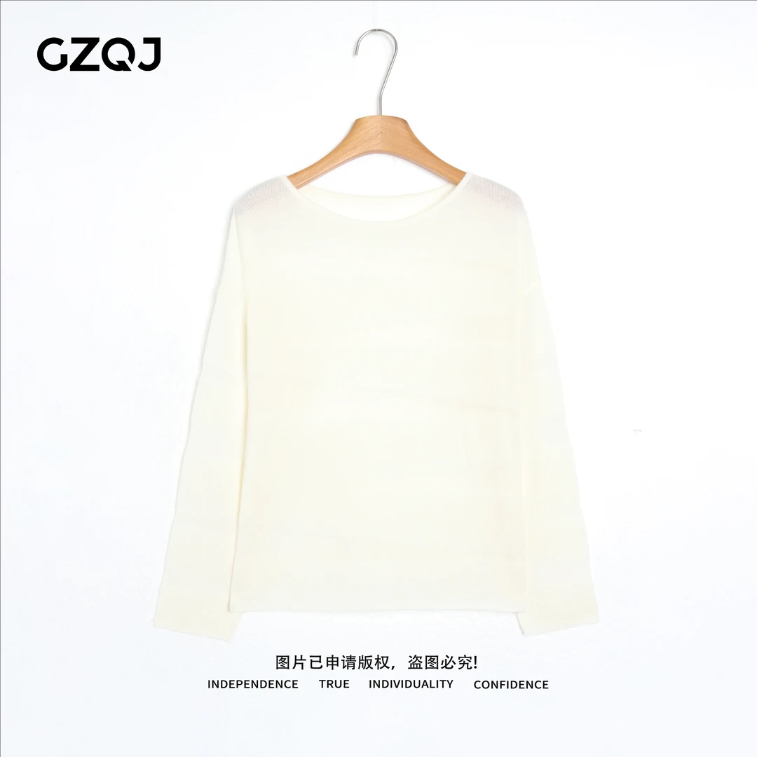 老琴私服【云隙漫游】优雅气质圆领宽松显瘦亲肤针织衫毛衣女7972