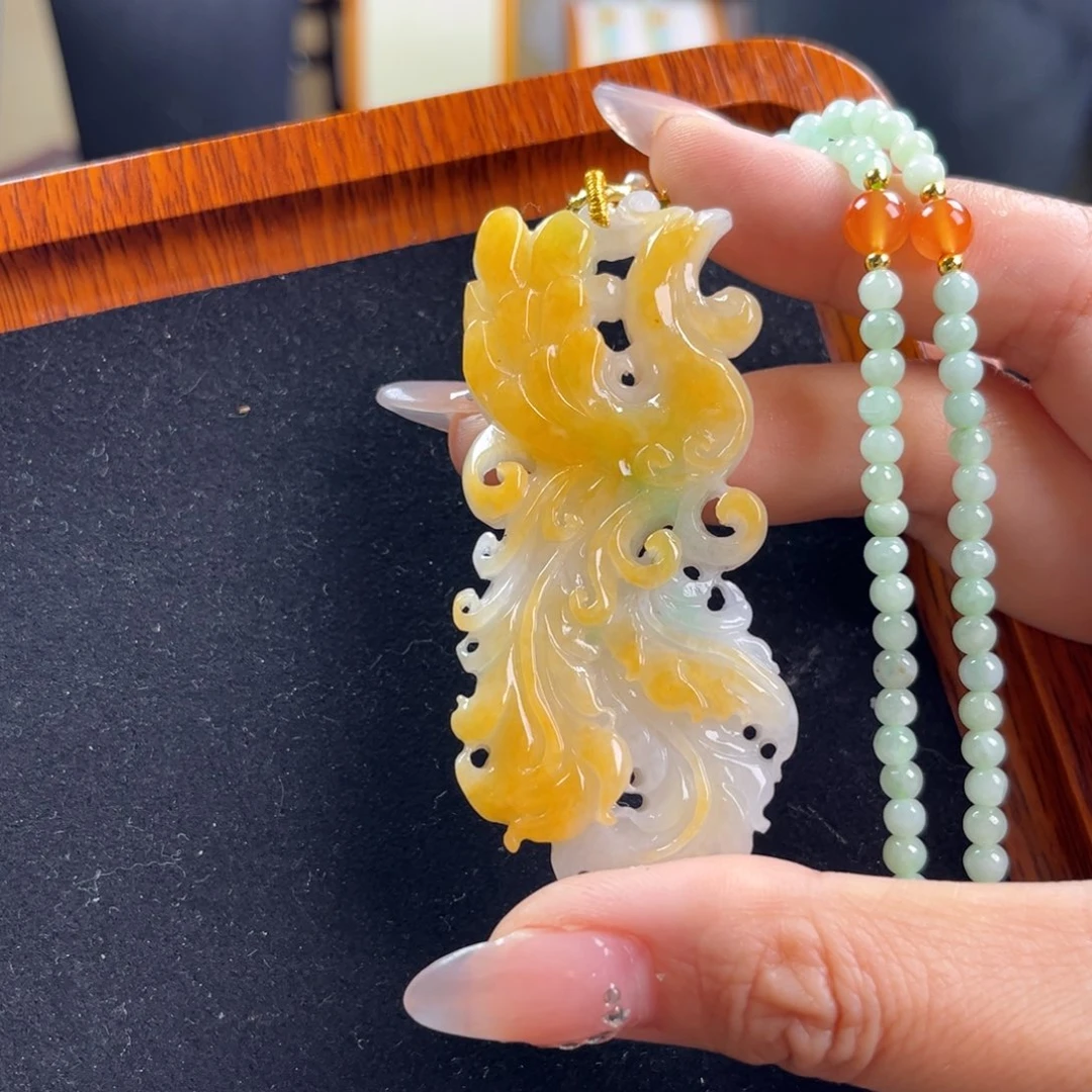 颈饰未镶嵌翡翠金凤凰