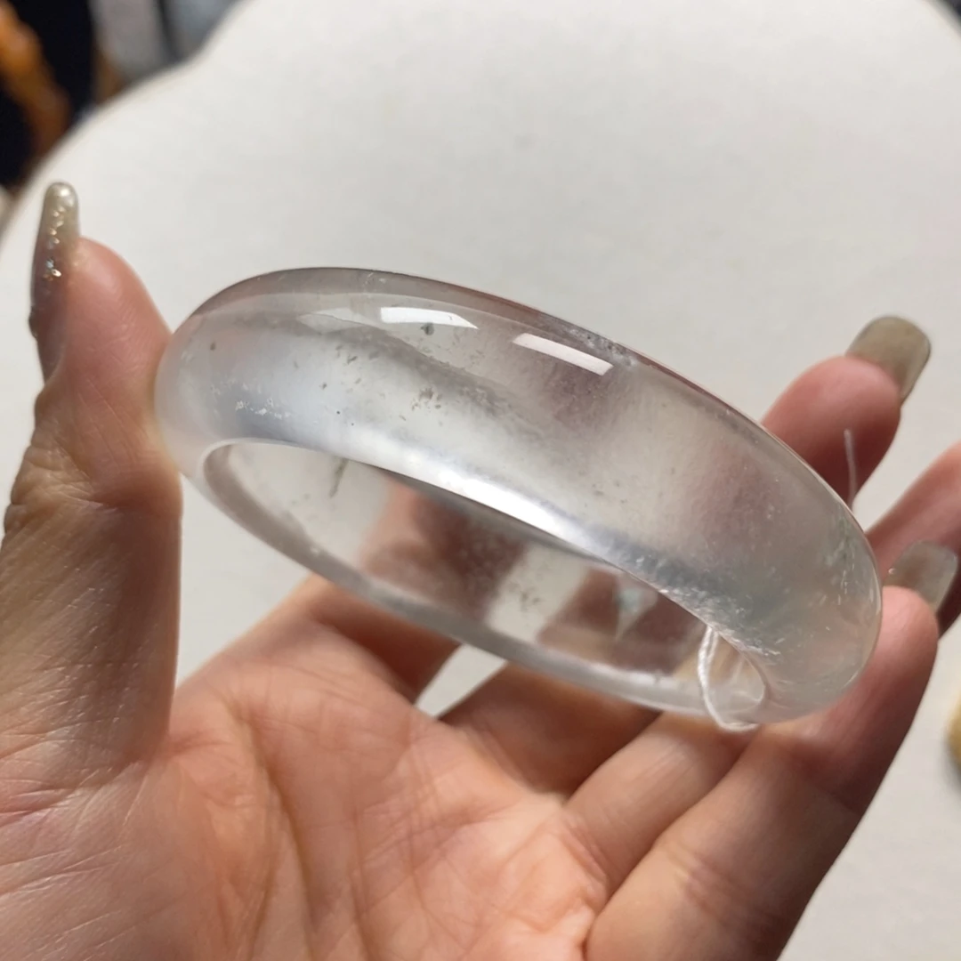 石英质玉未镶嵌手镯53.7特价不退换有扣手46号