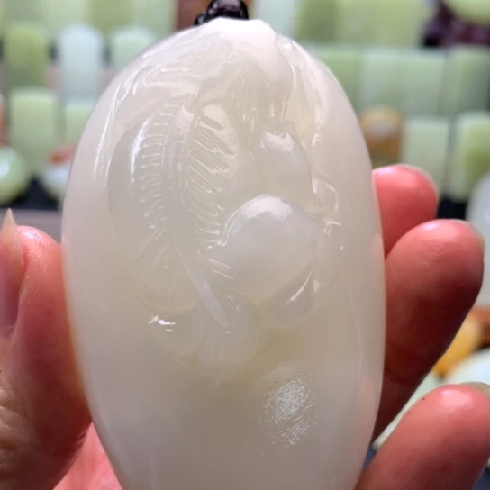 石材方解石手把件