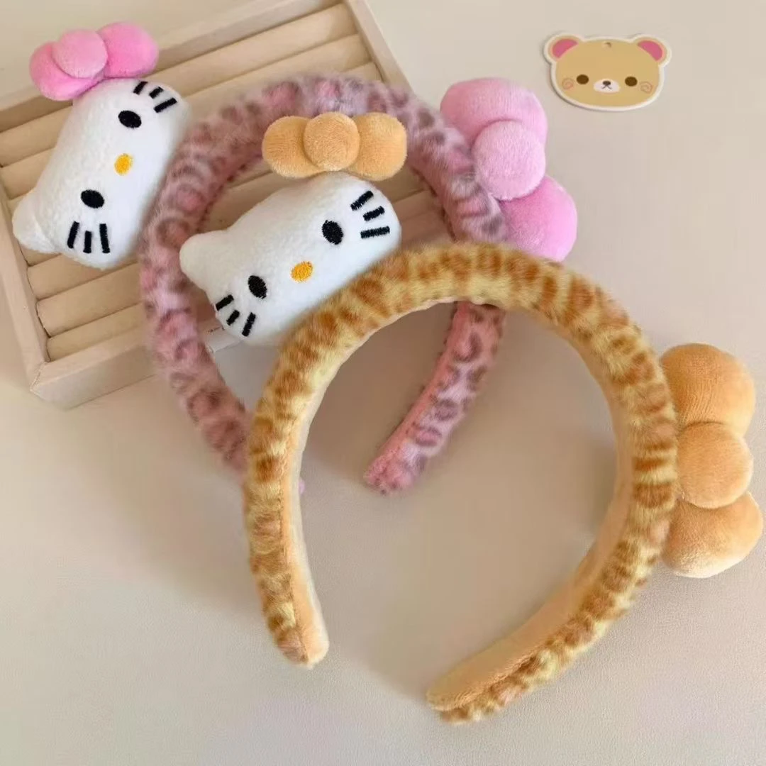 可爱猫咪豹纹发箍创意萌趣卡通头饰宽边洗脸发卡少女卖萌拍照头箍