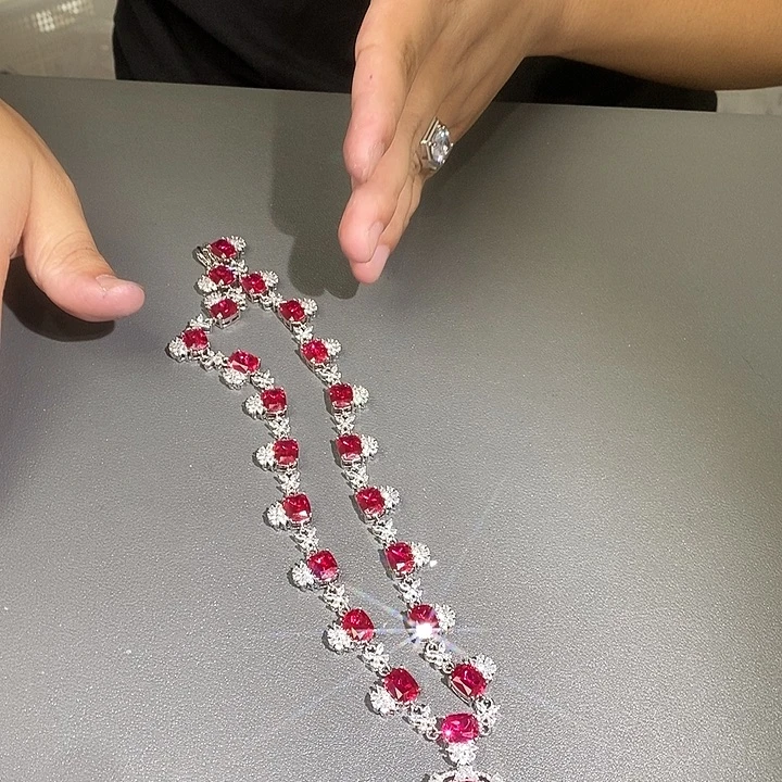 纯铜石英石红项链
