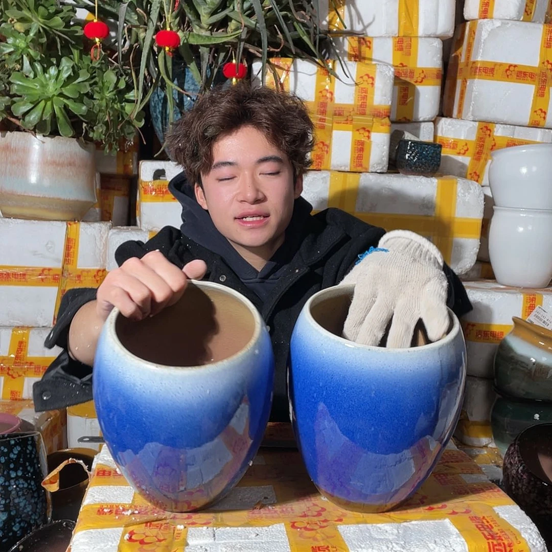 无铅玻璃宜兴紫砂花盆