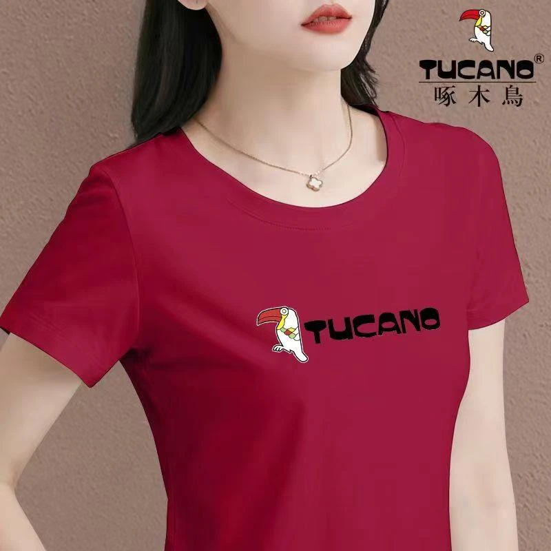 啄木鸟正品纯棉短袖t恤女2025新款潮夏季爆款上衣韩版宽松T恤衫