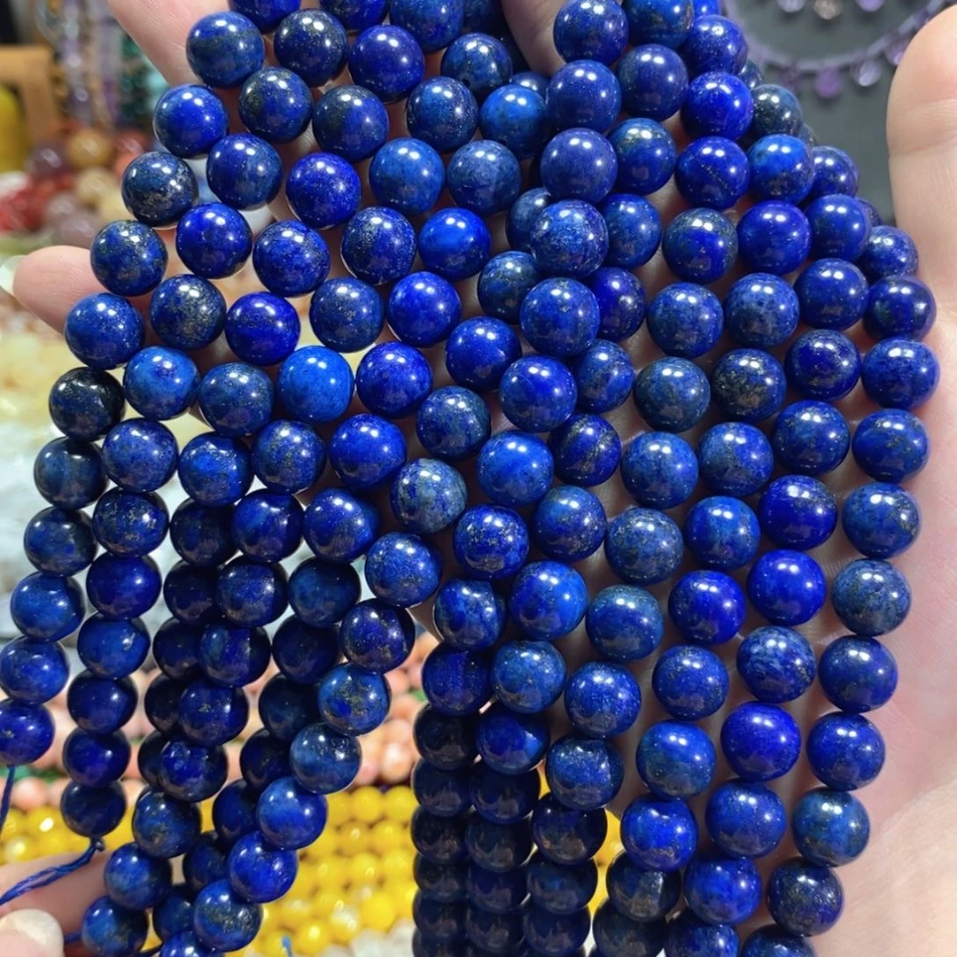 玛瑙/玉髓未镶嵌珠宝半成品青金一条卡10mm