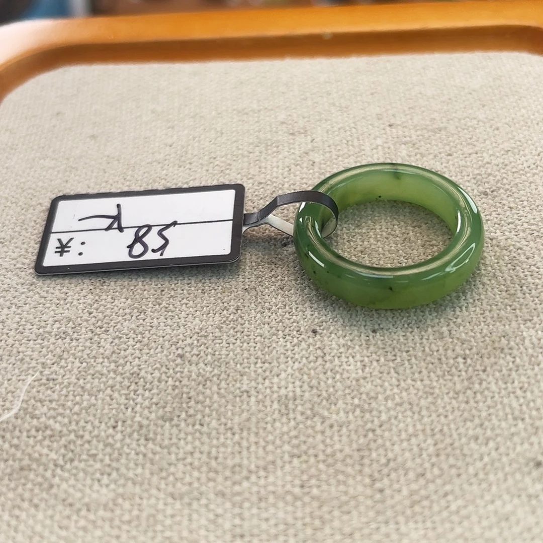 和田玉未镶嵌戒指Y68点墨泥鳅背15.5不退换