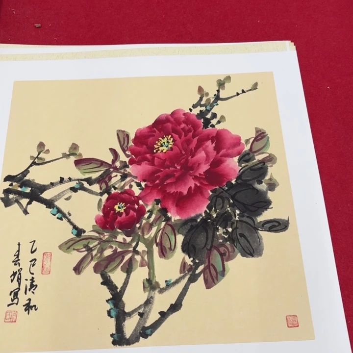 国画花鸟的翅膀是由两只