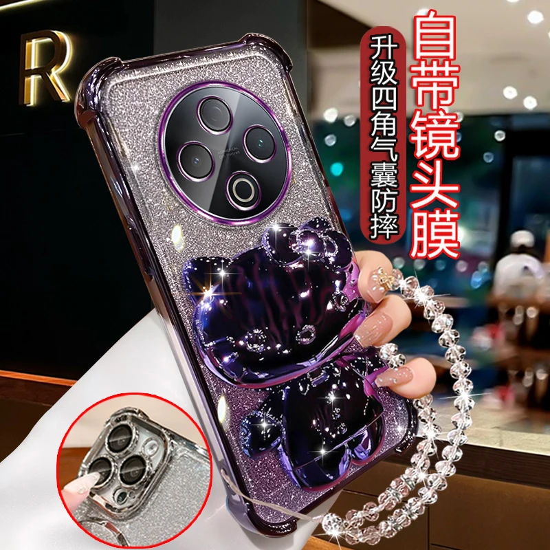 适用vivoy500手机壳网红四角防摔V2506A网红补妆镜VIVOY500闪粉壳