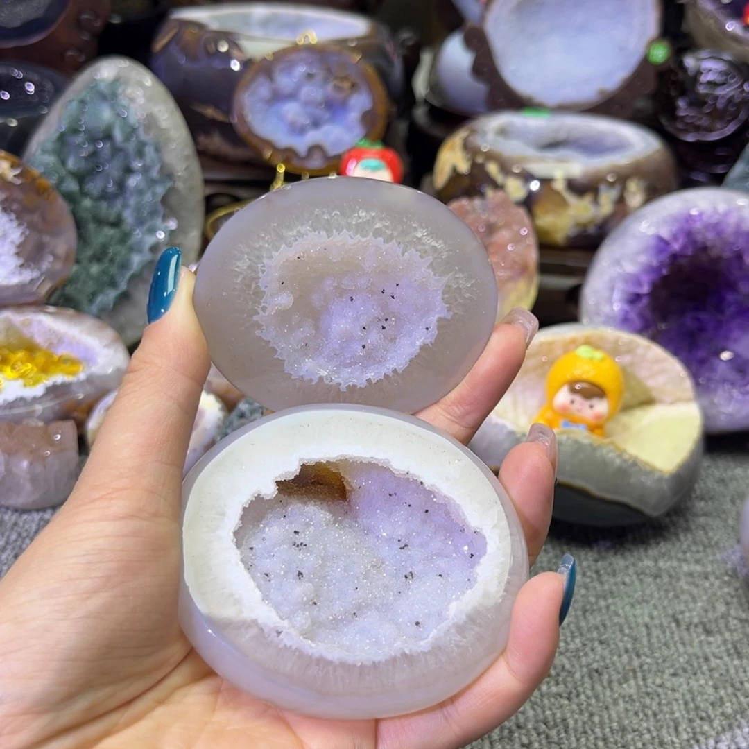 未镶嵌紫晶摆件清冷感聚宝盆