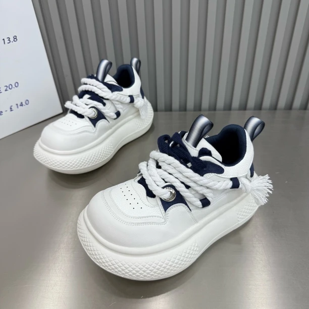 蔓新款厚底松糕娃娃头时尚休闲鞋底厚5公分增高舒适