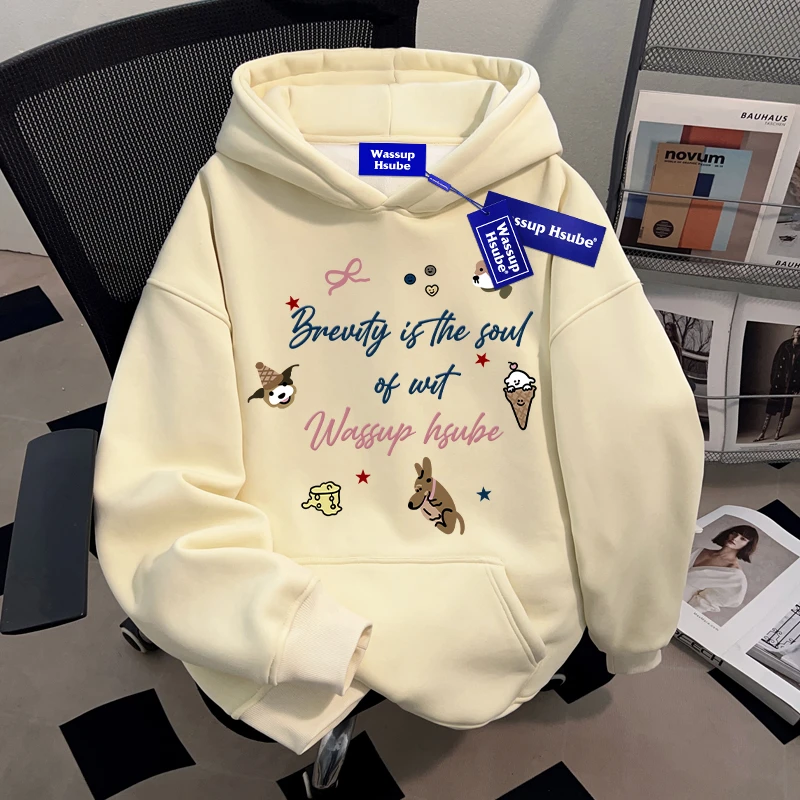 WASSUP HSUBE小众设计感潮流百搭连帽卫衣秋季2025新款重磅上衣男