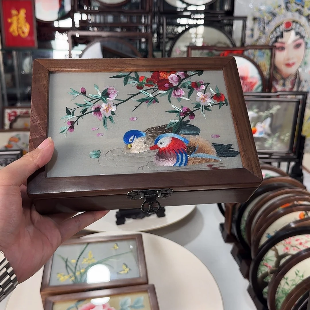 扇子?****?苏绣首饰盒单层