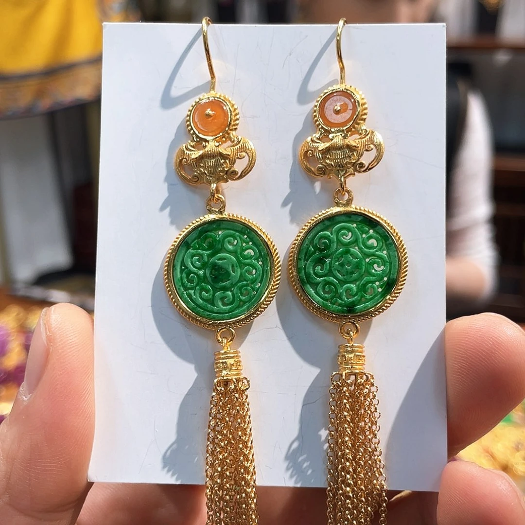 翡翠未镶嵌耳饰耳坠