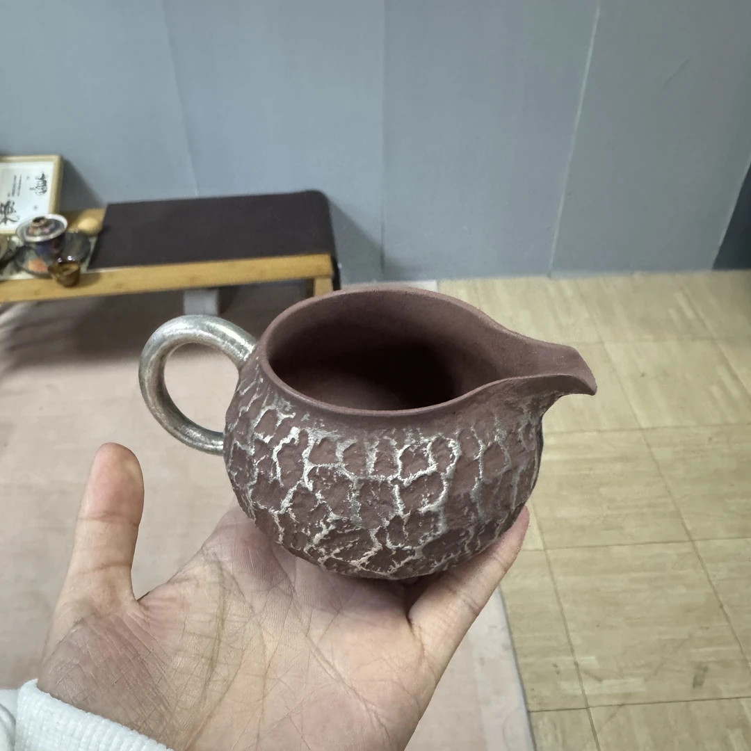 茶禾 尘造原矿红星银陨手捏公道杯