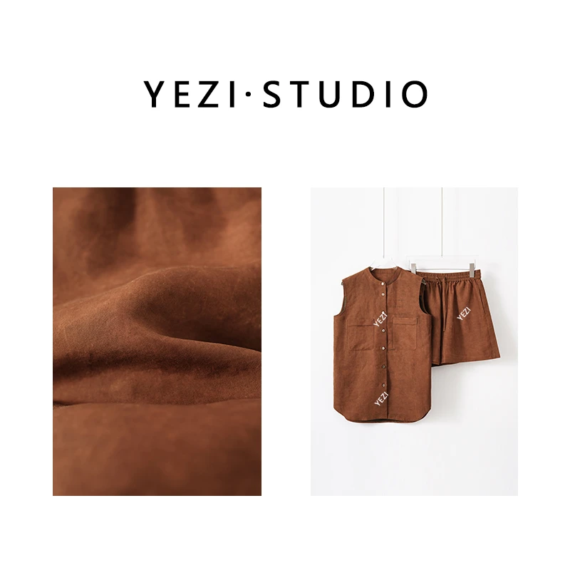 套装【落日熔金】中式百百桑蚕丝香云纱马甲短裤套装25239035-5/18