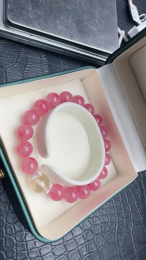 非金属仿水晶吊坠 女款招财樱花冰种蔷薇石转运时尚饰品