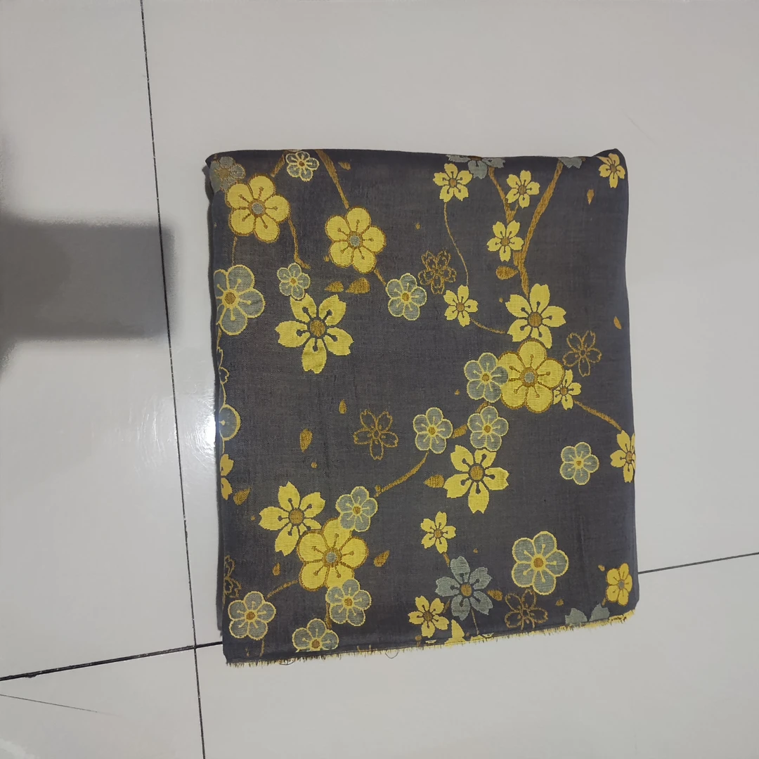 黑金梅花 2.5米布头 幅宽2.55米 全棉双层纱面料 布头