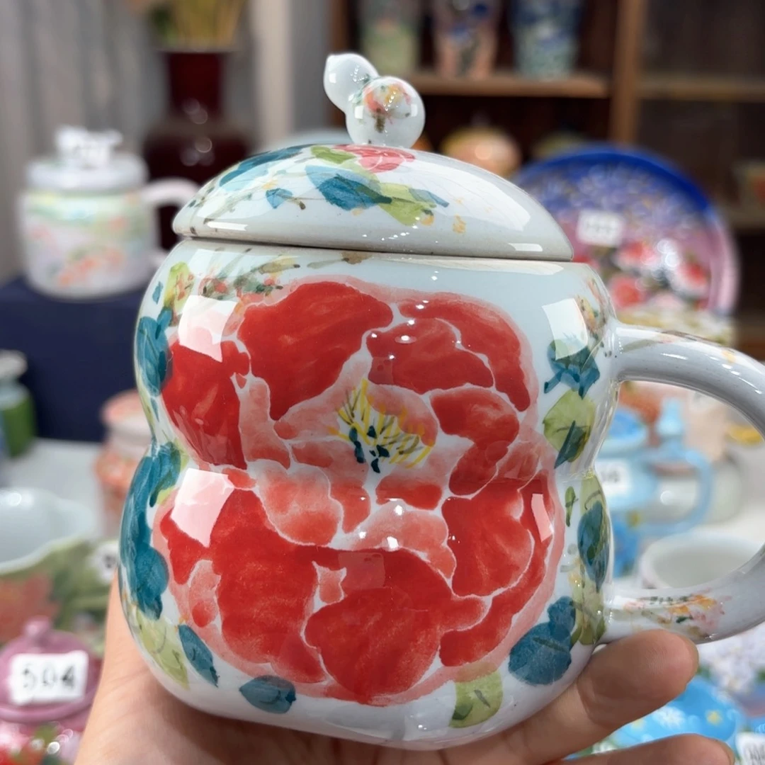 景德镇手绘高温釉下彩陶瓷茶具