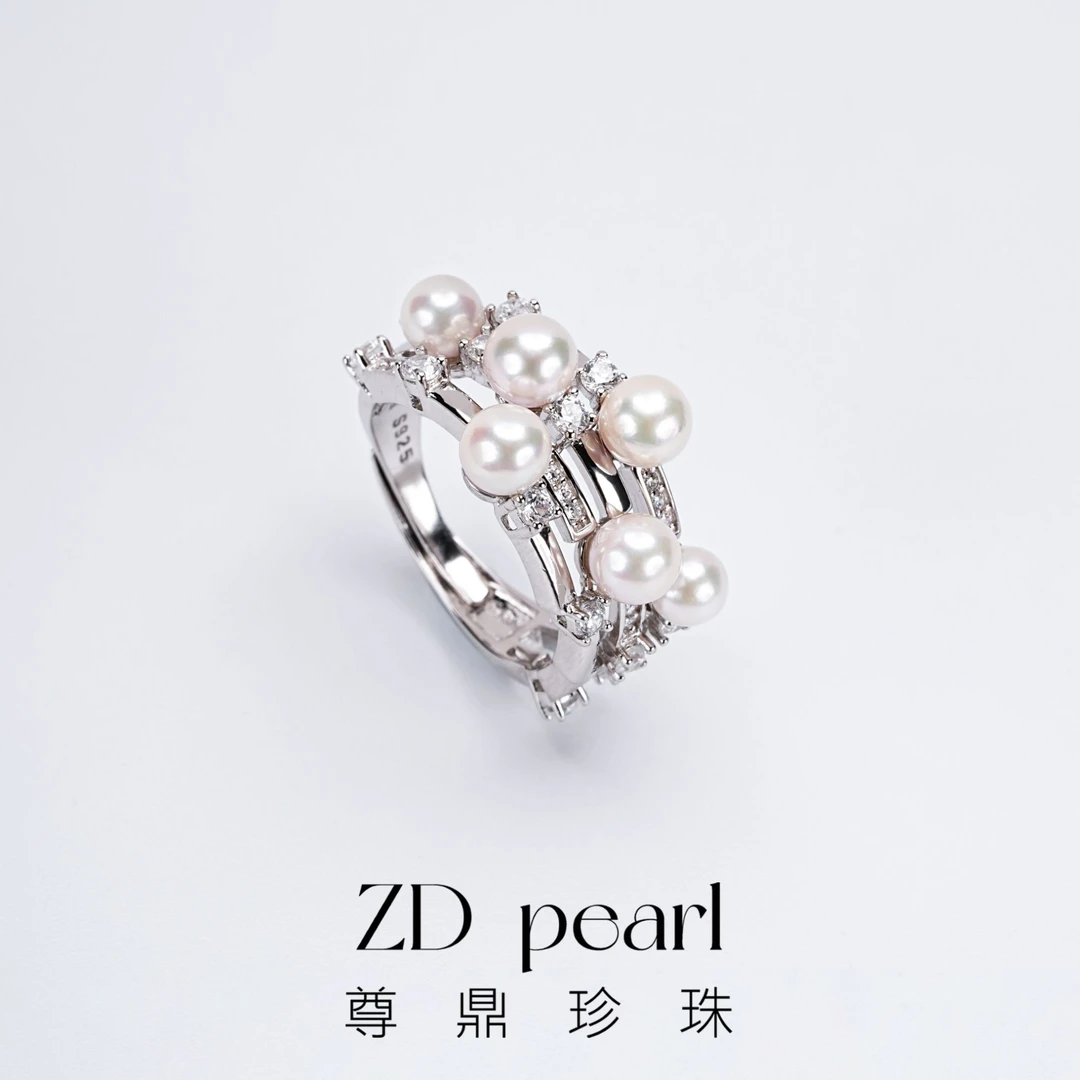 【鸭鸭】尊鼎珍珠-【野慕】S925银海水珍珠akoya戒指4-5mm