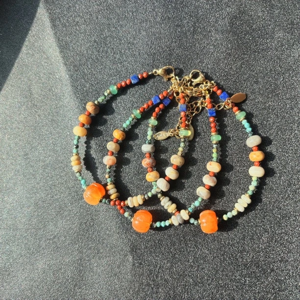 新中式南瓜手链敦煌链子手链天然石手链