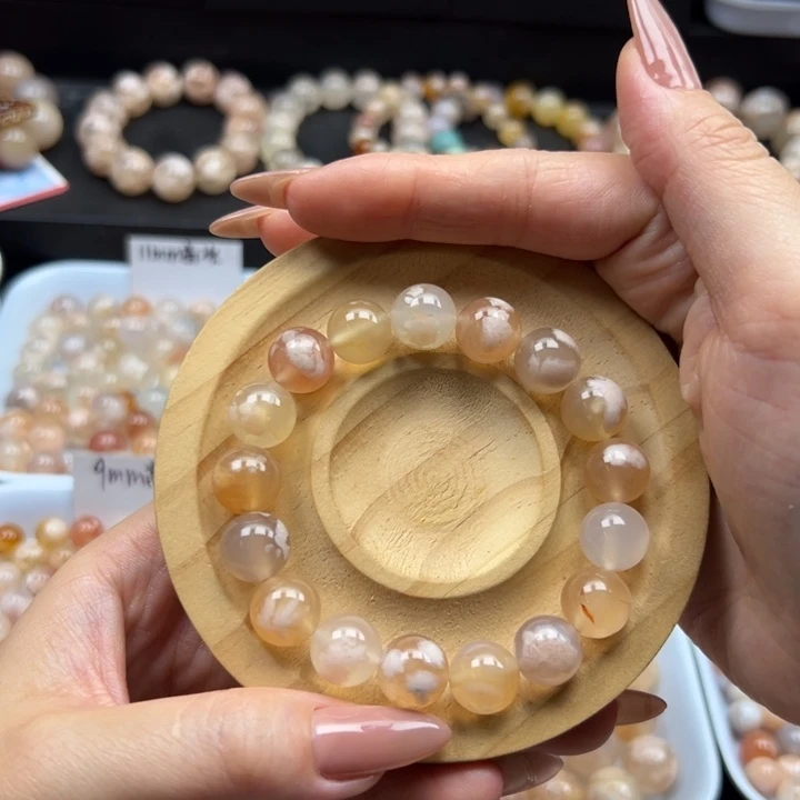 玛瑙/玉髓未镶嵌手链冰透糖果11mm