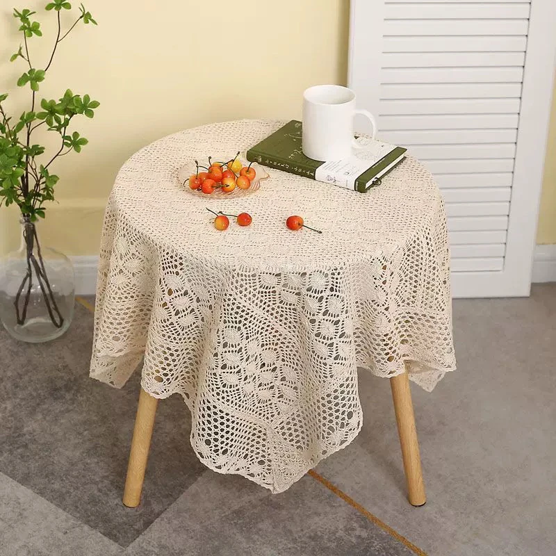 [凤尾花镂空盖巾]镂空圆桌布复古茶几盖布家用餐桌布台布布艺