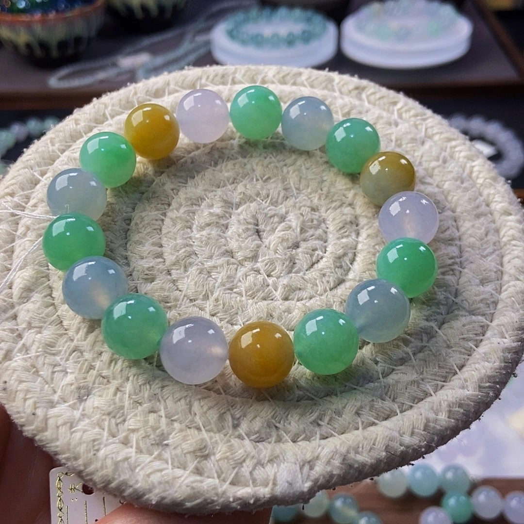 定制翡翠未镶嵌翡翠手串卡12+