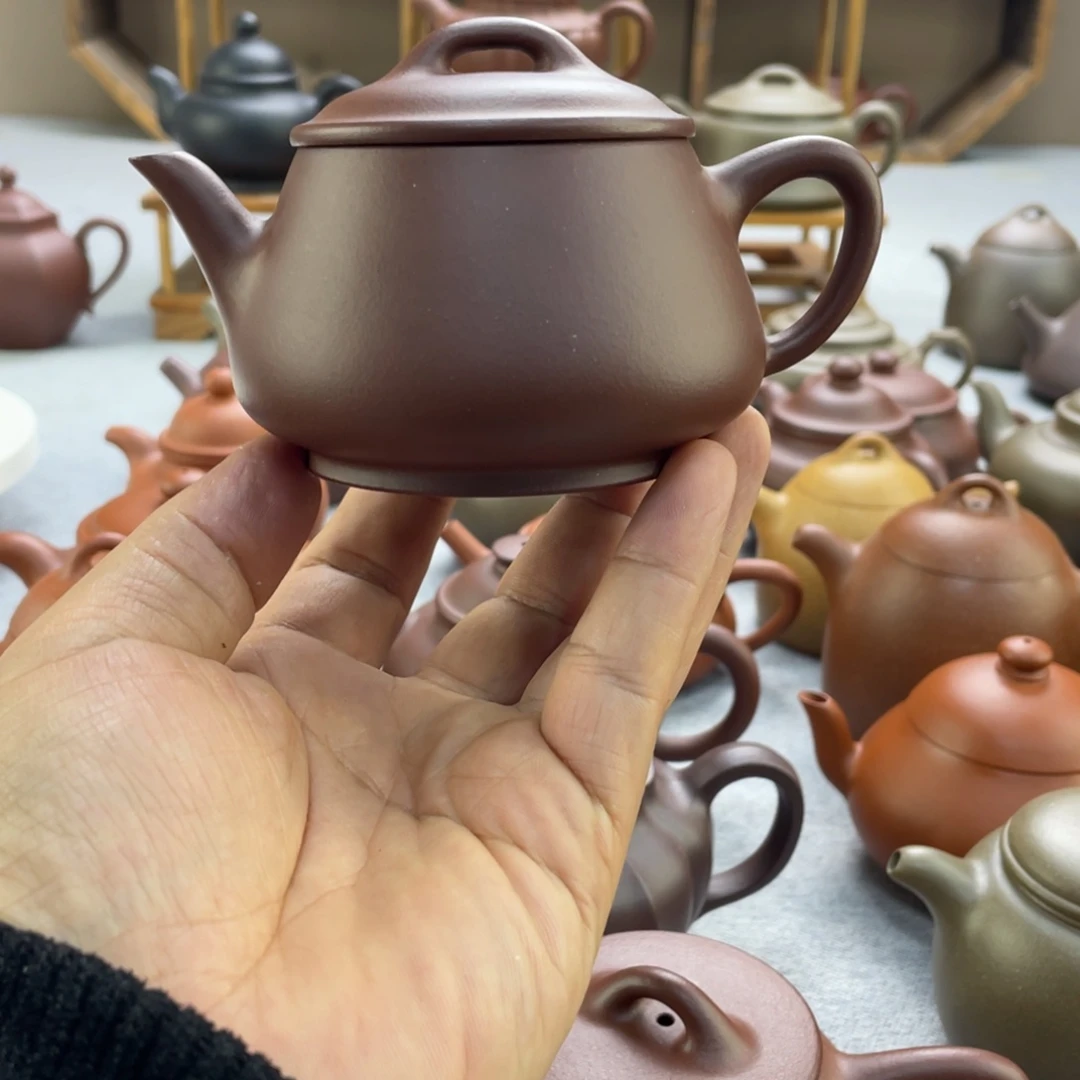 紫砂茶壶黄比源底槽清隐瓢