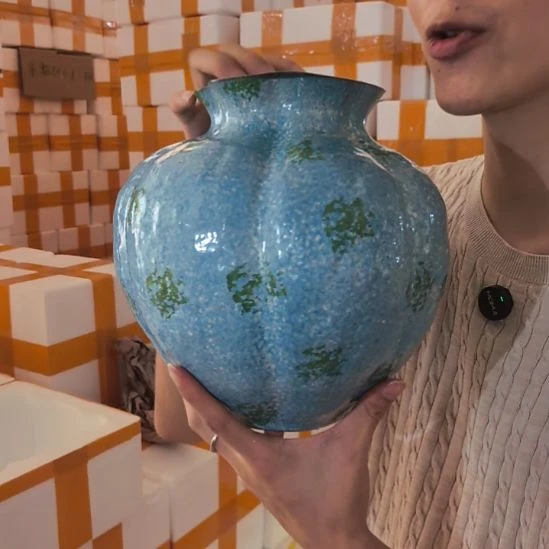 蔚蓝海岸陶瓷南瓜花瓶