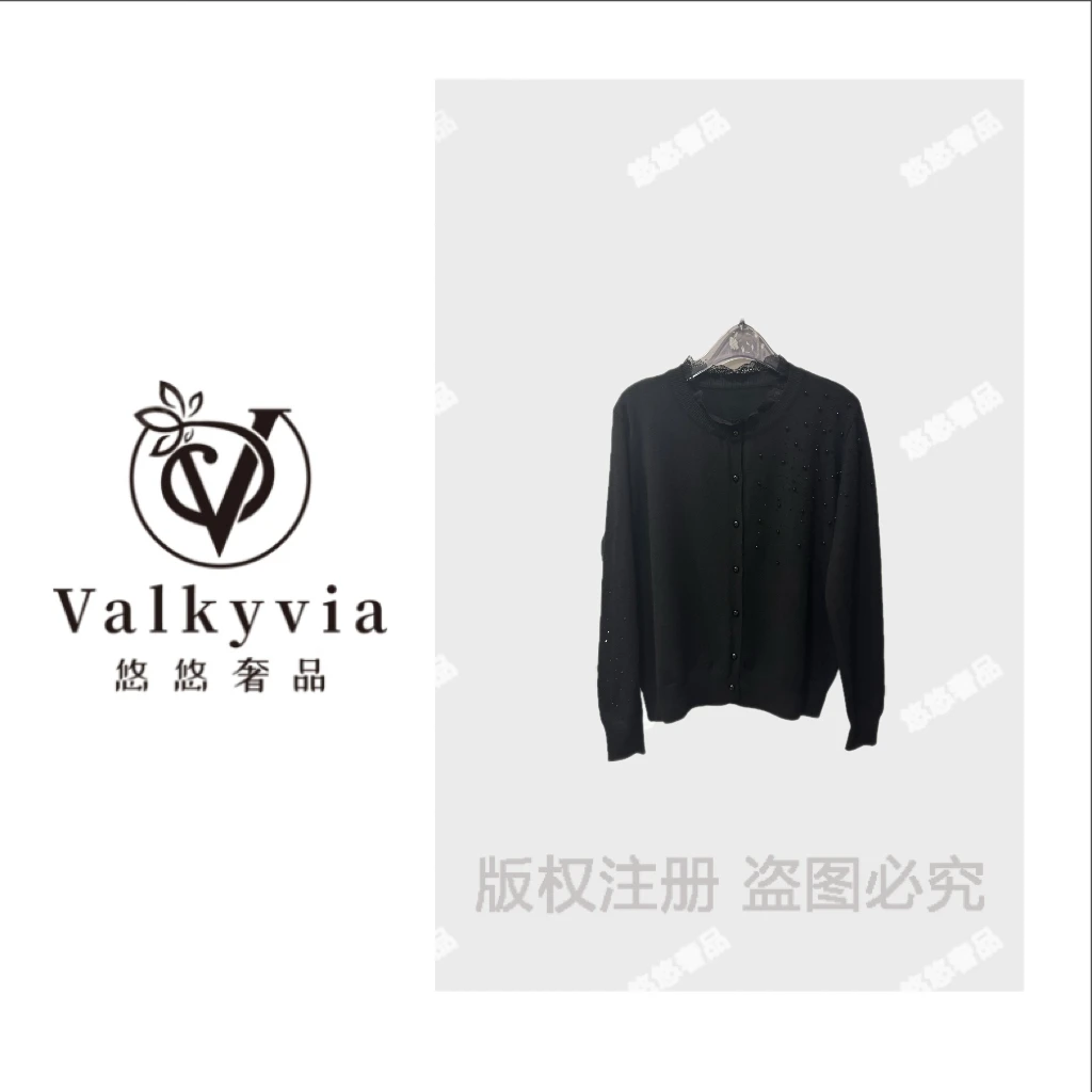 Valkyvia/悠悠奢品 花边毛衣开衫针织超柔M25818M
