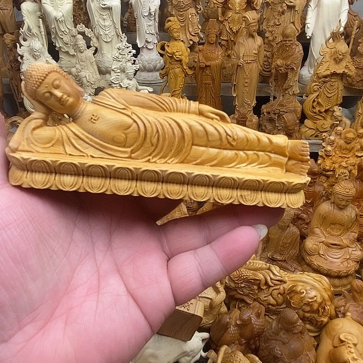 彩****柏木（崖柏）卧佛摆件